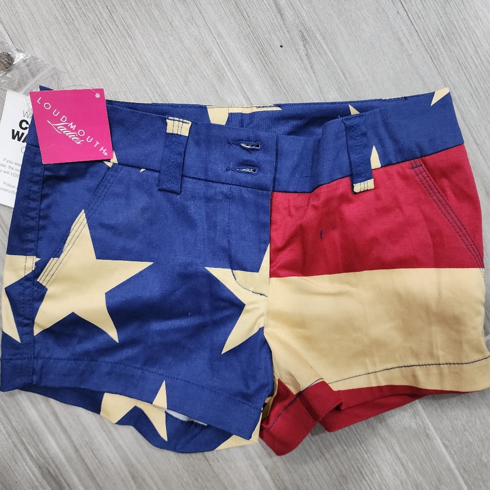 Ladies Loudmouth American Flag shorts